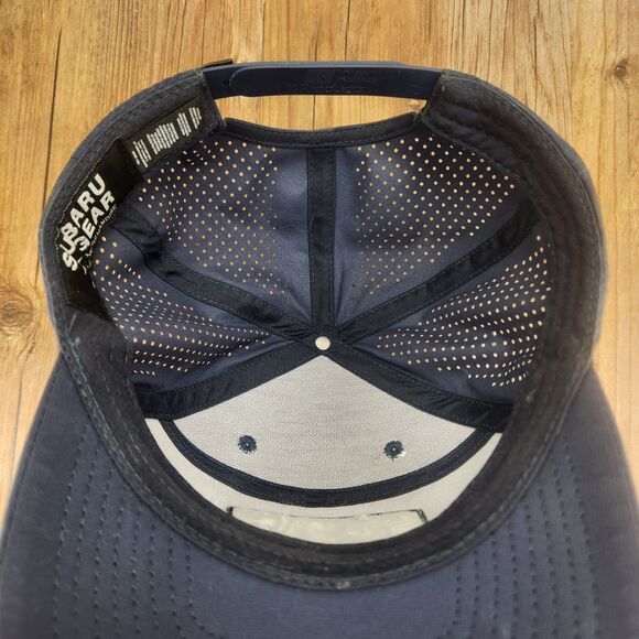 Subaru Gear Colorblock Mountain Snapback Hat Cap Navy Blue Patch Outdoors Hiking - Picture 9 of 11